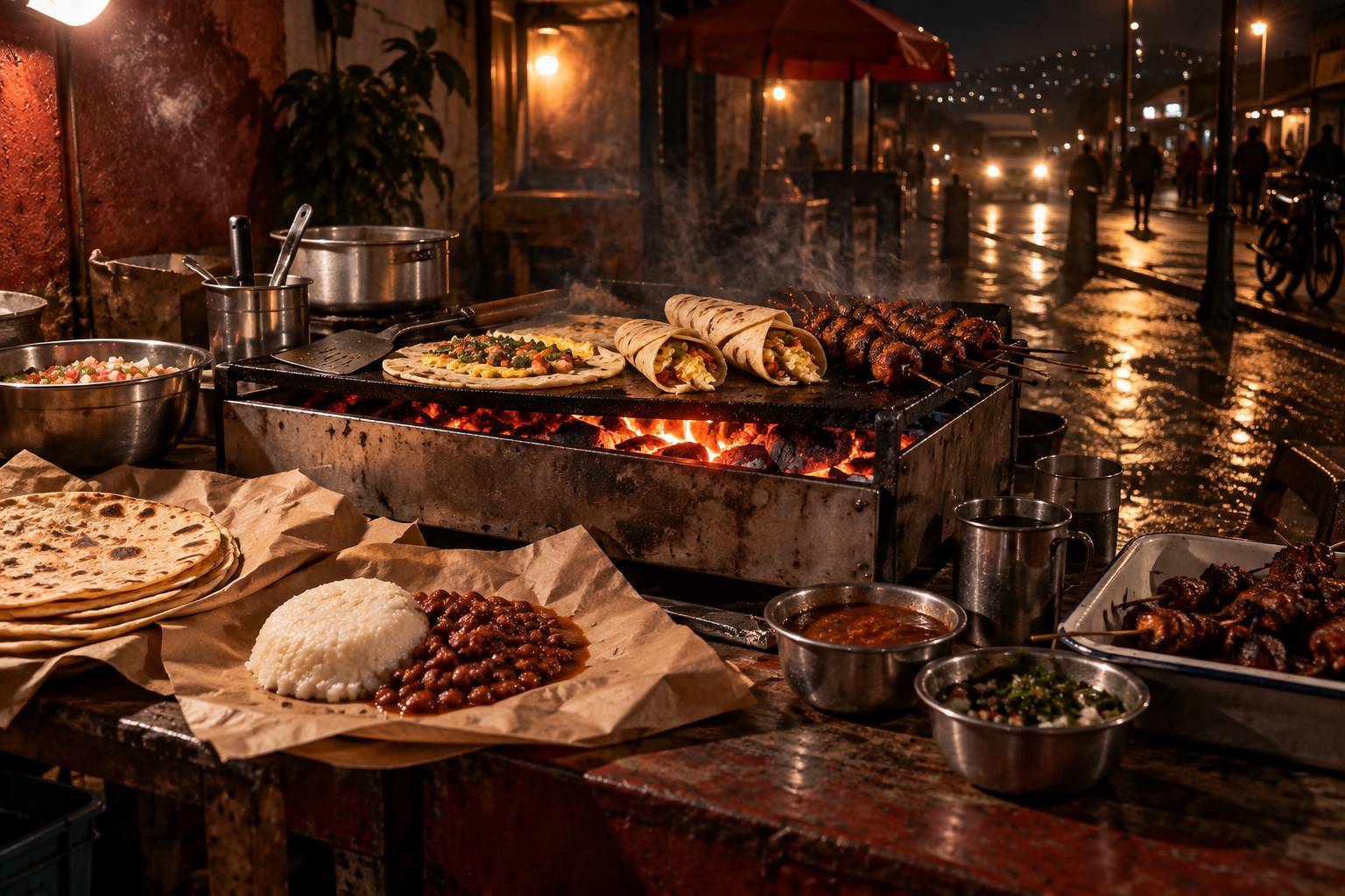 Illustration éditoriale du sujet : Découvrez les saveurs uniques de la cuisine ougandaise de rue