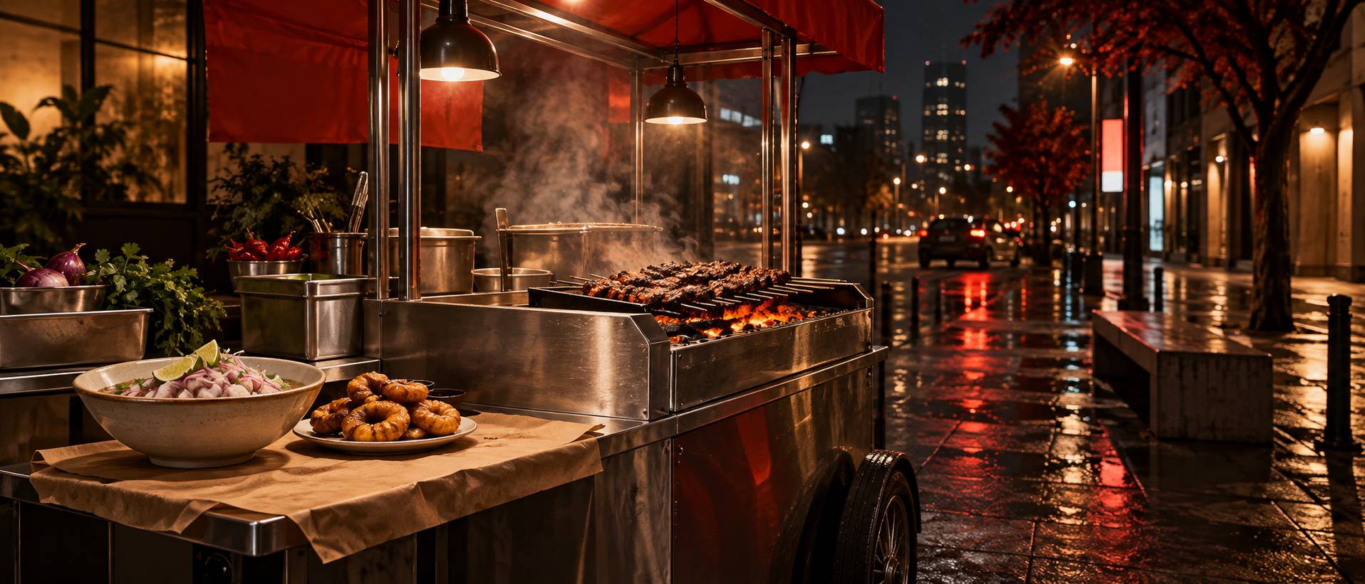 Illustration éditoriale du sujet : Découvrez les saveurs uniques de la cuisine péruvienne dans la street food